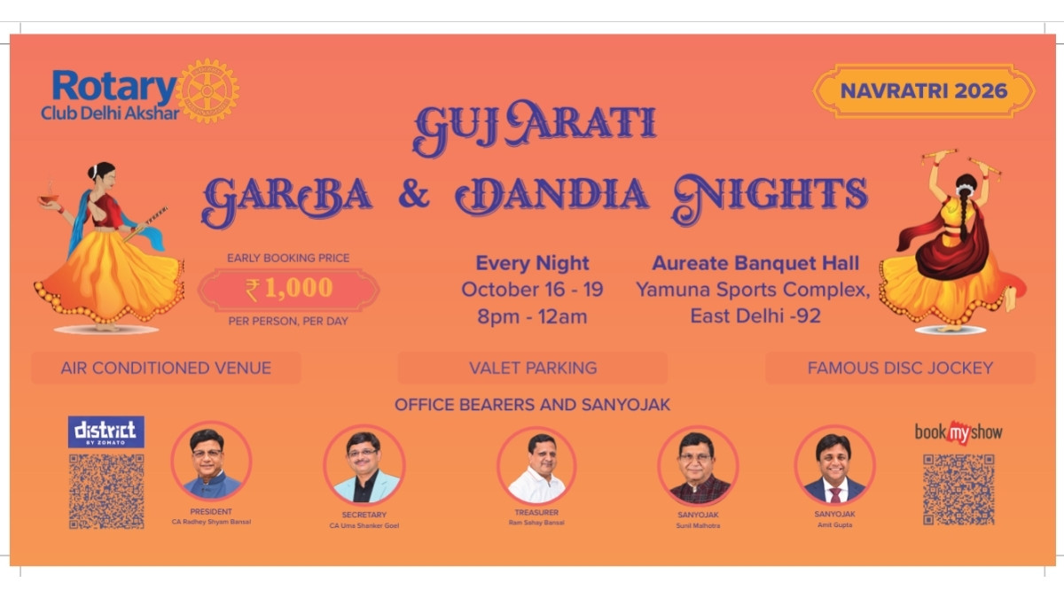 Four Nights of Garba and Dandiya: Rotary Club Delhi Akshar Announces Navratri Celebration in East Delhi